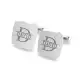 Handmade 925 Sterling Silver David Square Engraved Cufflinks Pair